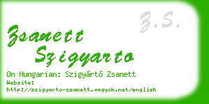zsanett szigyarto business card